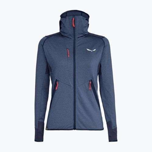 Pulover cu glugă pentru femei Salewa Agner Hybrid PL/DST FZ Hoody albastru marin 00-0000027372