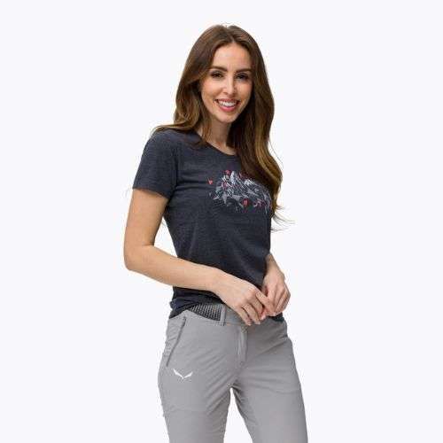 Cămașă de trekking pentru femei Salewa Geometric Dry albastru marin 00-0000027942