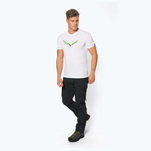 Cămașă de trekking pentru bărbați Salewa Lines Graphic Dry albă 00-0000028065