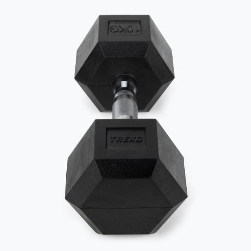 Ganteră cauciucată TREXO Hex HXD100 10 kg