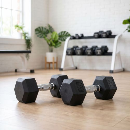 Ganteră cauciucată XTREXO Hex HXD100 10 kg