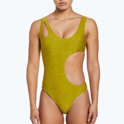 Costum de baie o piesă pentru femei Nike Block Texture auriu NESSD288-314