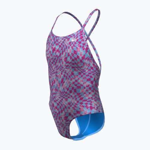 Costum de baie dintr-o bucată pentru copii Nike Hydrastrong Lace Up Back university blue