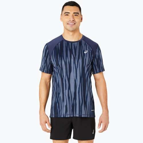 Tricou de alergare pentru bărbați ASICS Road All Over Print Top blue expanse/midnight