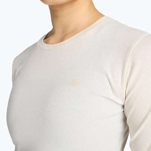 Bluză cu mânecă lungă pentru femei New Balance Micro-Rib albă