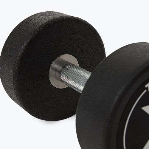 Gantera din fontă cauciucată XTREXO Pro 16 kg black