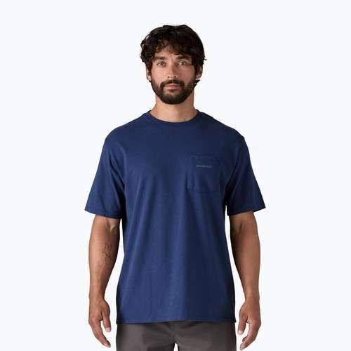 Tricou pentru bărbați Patagonia Boardshort Logo Pocket Responsibili clement blue