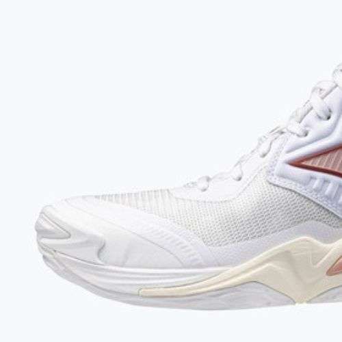 Încălțăminte de volei pentru femei Mizuno Wave Momentum Elite Mid white/rose elegance/lava falls
