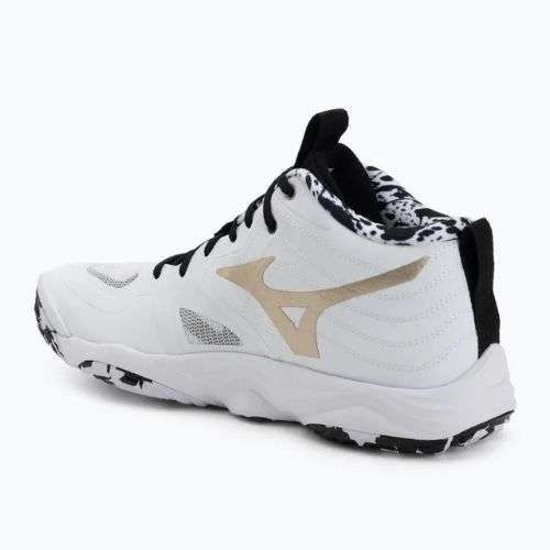 Încălțăminte de volei Mizuno Wave Momentum Elite Mid white/black/gold