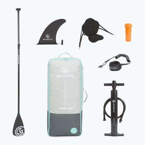 Set placă SUP gonflabilă AQUASTIC Touring 11'6" albastru