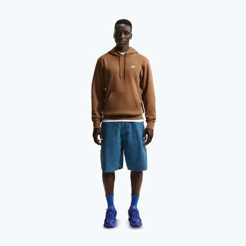Bluză pentru bărbați Nike Club Pullover Hoodie ale brown/ale brown/white