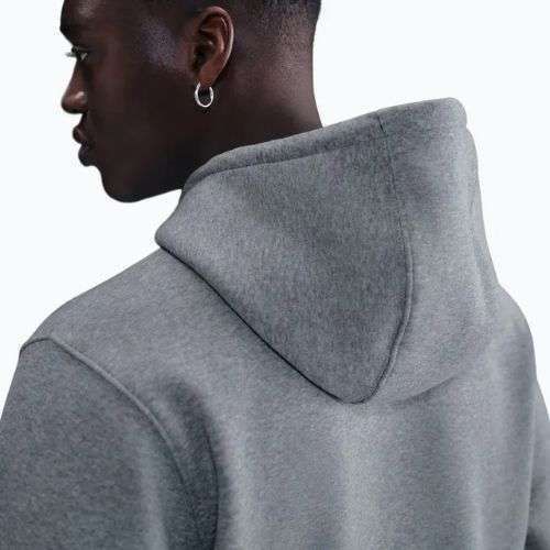 Bluză pentru bărbați Nike Club Pullover Hoodie dark grey heather/light smoke grey/white