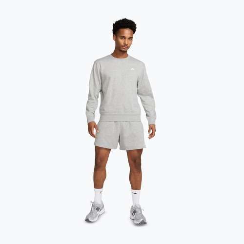 Bluză pentru bărbați Nike Club French Terry Crew dark grey heather/white