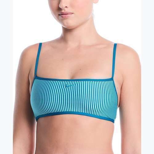 Top costum de baie Nike Ripple Texture Bralette Classic Bikini bleached turquoise