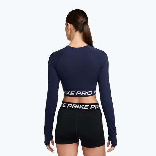 Top de antrenament longsleeve pentru femei Nike Pro 365 Dri-Fit midnight navy/white