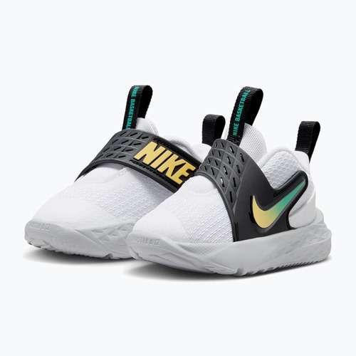 Încălțăminte pentru copii Nike Team Hustle D 12 white/black/clear emerald/topaz gold