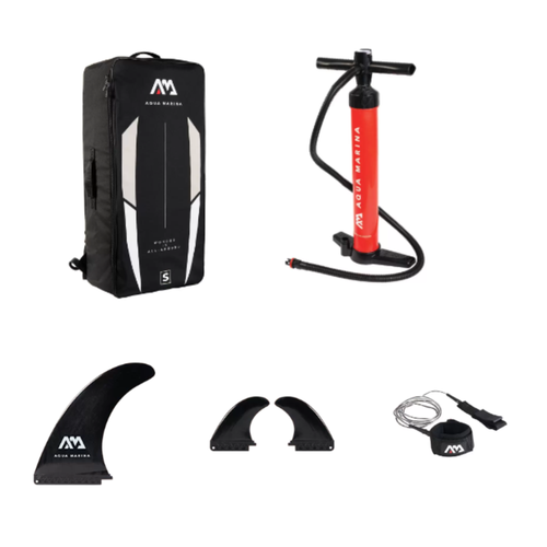 Placă SUP Aqua Marina Wave - Surf iSUP, 2.65m/10cm, cu surf leash albastru-marin BT-22WA