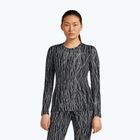 Longsleeve de trekking pentru femei Icebreaker Merino 260 Tech Vertex Crewe Delta Lines AOP black/snow/j