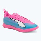Încălțăminte de fotbal pentru copii PUMA Ultra 6 Play It Jr poison pink/puma wht/sun stream/bright aqua/puma blk