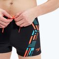 Pantaloni scurți de înot Speedo Tech Print pentru bărbați, negru/portocaliu 8