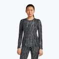 Longsleeve de trekking pentru femei Icebreaker Merino 260 Tech Vertex Crewe Delta Lines AOP black/snow/j