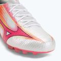 Încălțăminte de fotbal Mizuno Alpha III Japan AG white/fuchsia purple 7