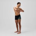 Boxeri de înot pentru bărbați Speedo Medley Logo Aquashort negru/verde alfalfa 2