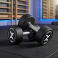 Gantera din fontă cauciucată XTREXO Pro 16 kg black 3