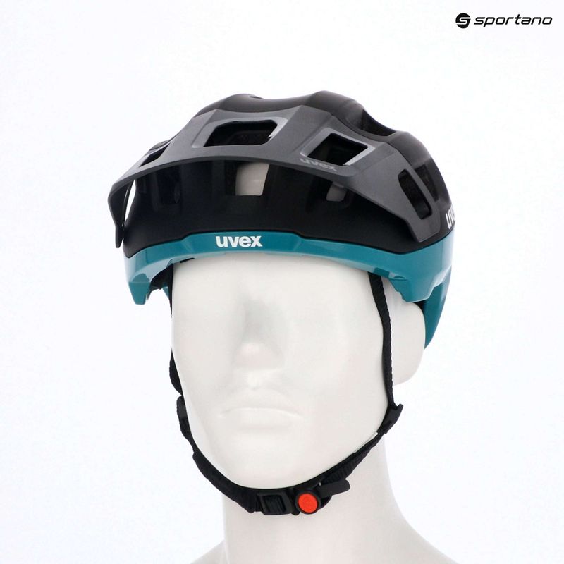 Cască de bicicletă UVEX React black/teal matt 10