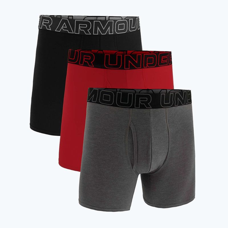 Boxeri pentru bărbați Under Armour Perf Cotton 6" 3 buc. carbon black/galaxy black 15