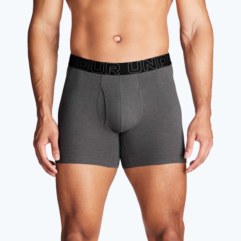 Boxeri pentru bărbați Under Armour Perf Cotton 6" 3 buc. carbon black/galaxy black 11