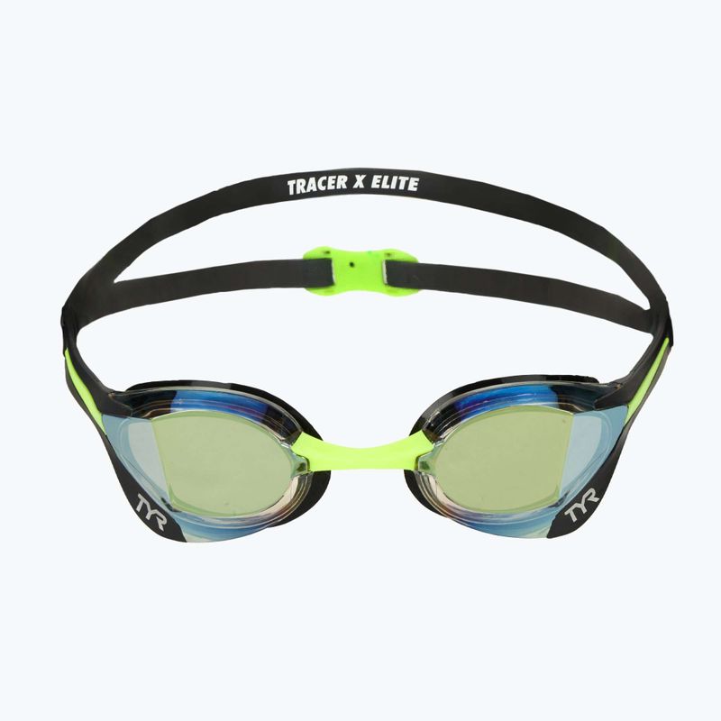 Ochelari de înot TYR Tracer-X Elite Racing Mirrored black/lime 2