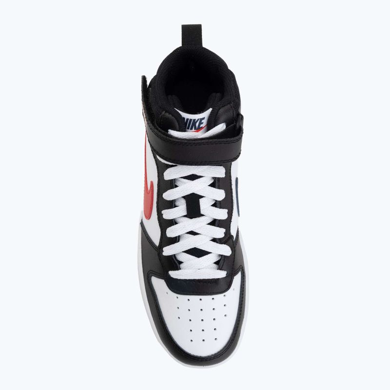 Pantofi Nike Court Borough Mid 2 alb/alb/negru/university red 5