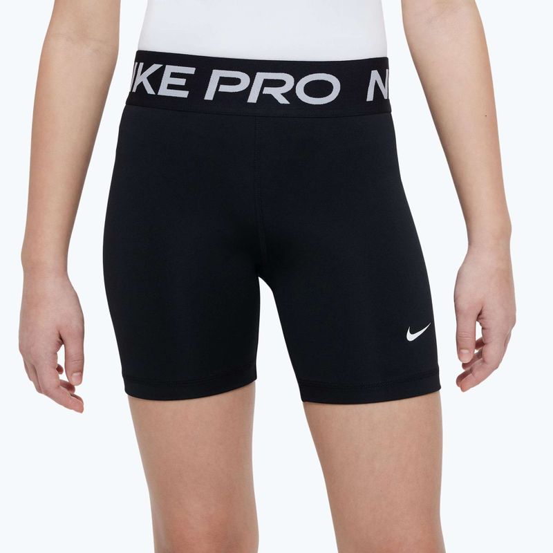 Pantaloni scurți pentru copii Nike Pro Dri-Fit 5" carbon black/white 3