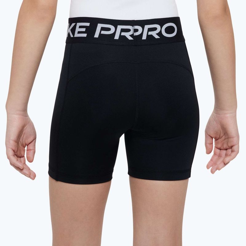 Pantaloni scurți pentru copii Nike Pro Dri-Fit 5" carbon black/white 4