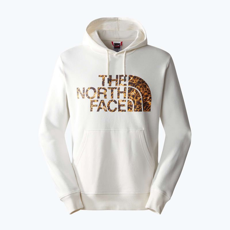 Bărbați The North Face Standard Hoodie cu glugă gardenia alb/maro cărbune cu imprimare de distorsiune a apei 4