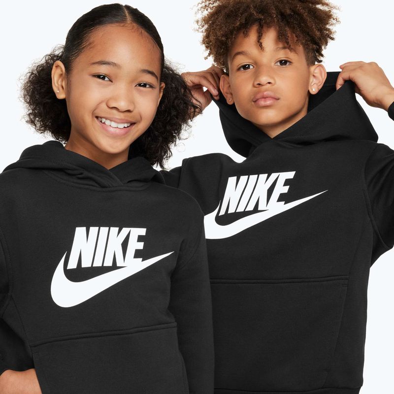 Hanorac pentru copii Nike Club Fleece negru/alb 4