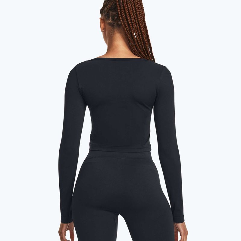 Under Armour Train Seamless negru/alb pentru femei cu mânecă lungă pentru antrenament 2