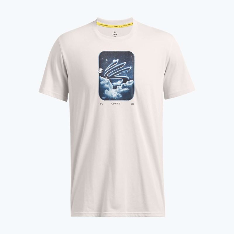 Tricou Under Armour Curry Hvyweight pentru bărbați Trend alb argilă/negru 3