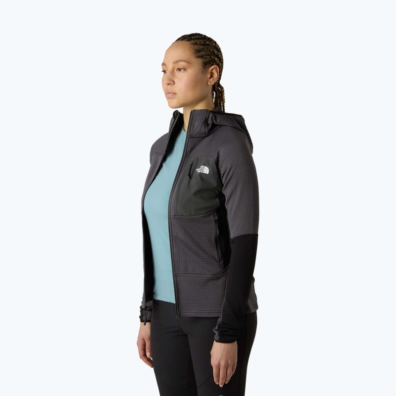 Bluză pentru femei The North Face Polartec Powergrid Stormgap Hoodie anthracite grey/bla 4