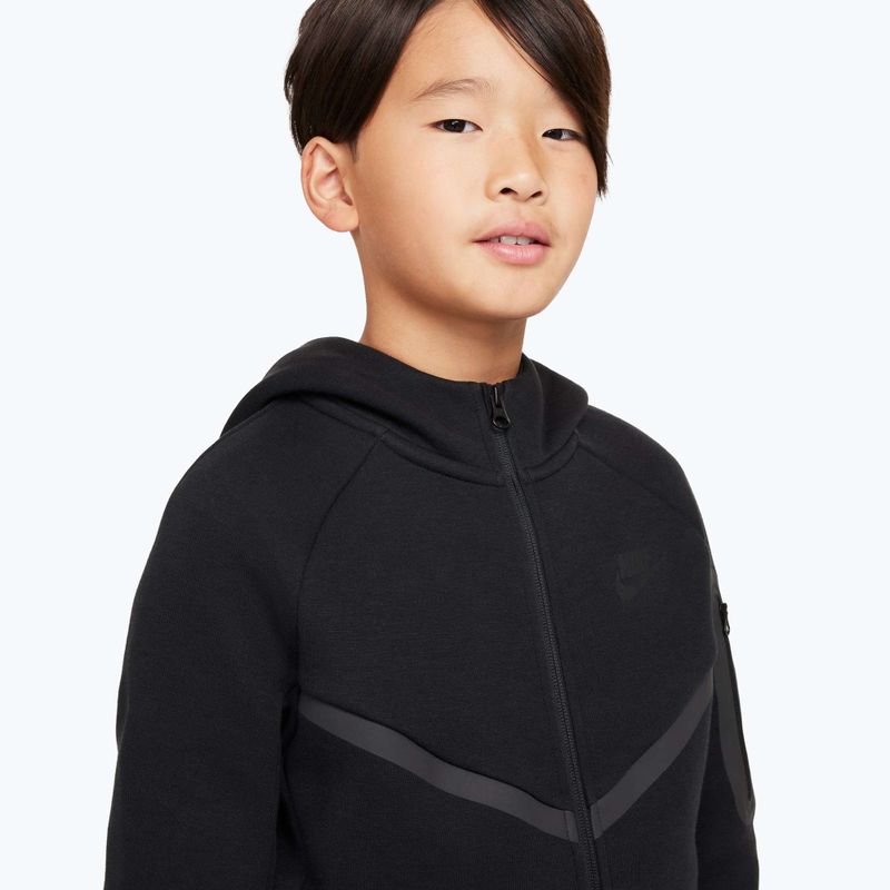 Bluză pentru copii Nike Sportswear Tech Fleece Full Zip black/black/black 4