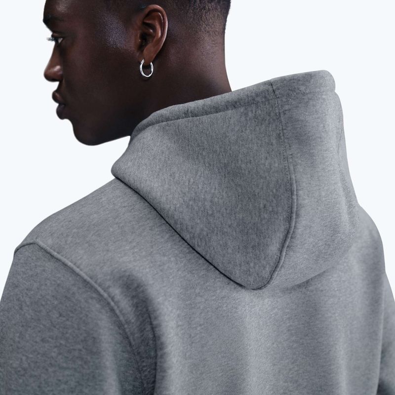 Bluză pentru bărbați Nike Club Pullover Hoodie dark grey heather/light smoke grey/white 5
