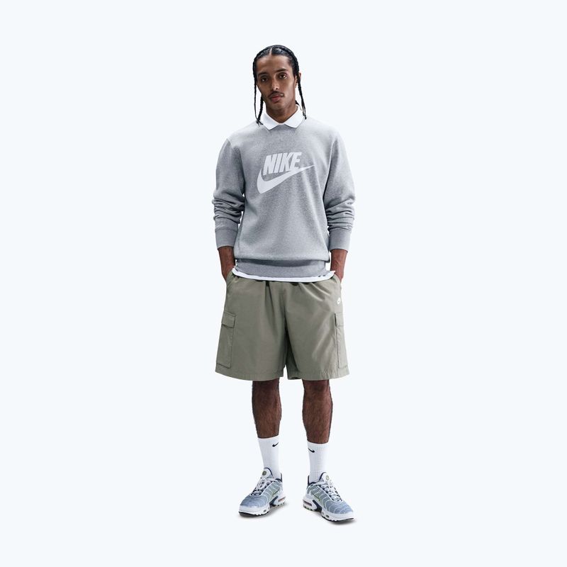 Bluză pentru bărbați Nike Sportswear Club Graphic Fleece Crew dark grey heather/white 2
