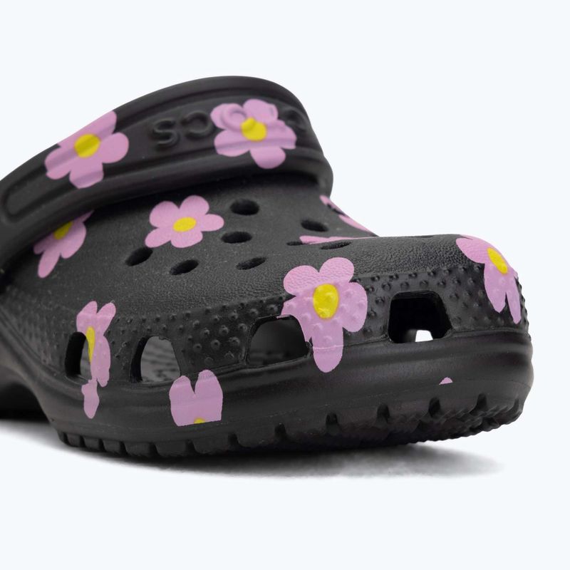 Șlapi pentru copii Crocs Classic Flower 212671 black 8