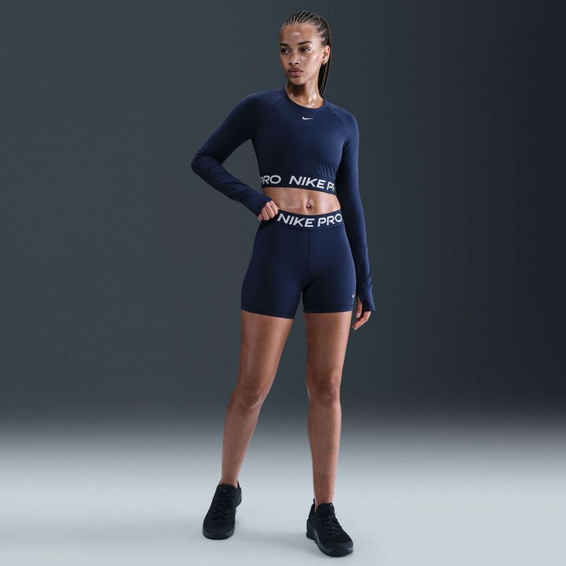 Top de antrenament longsleeve pentru femei Nike Pro 365 Dri-Fit midnight navy/white 4