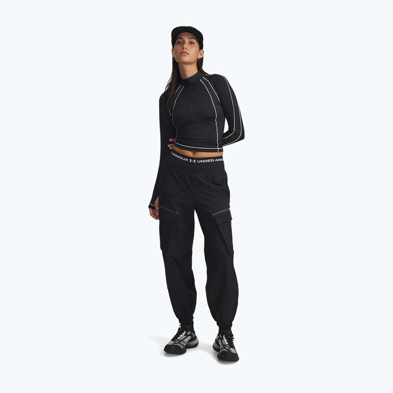 Longsleeve de antrenament pentru femei Under Armour ColdGear Textured 1/2 Zip black/white/metalic silver 2