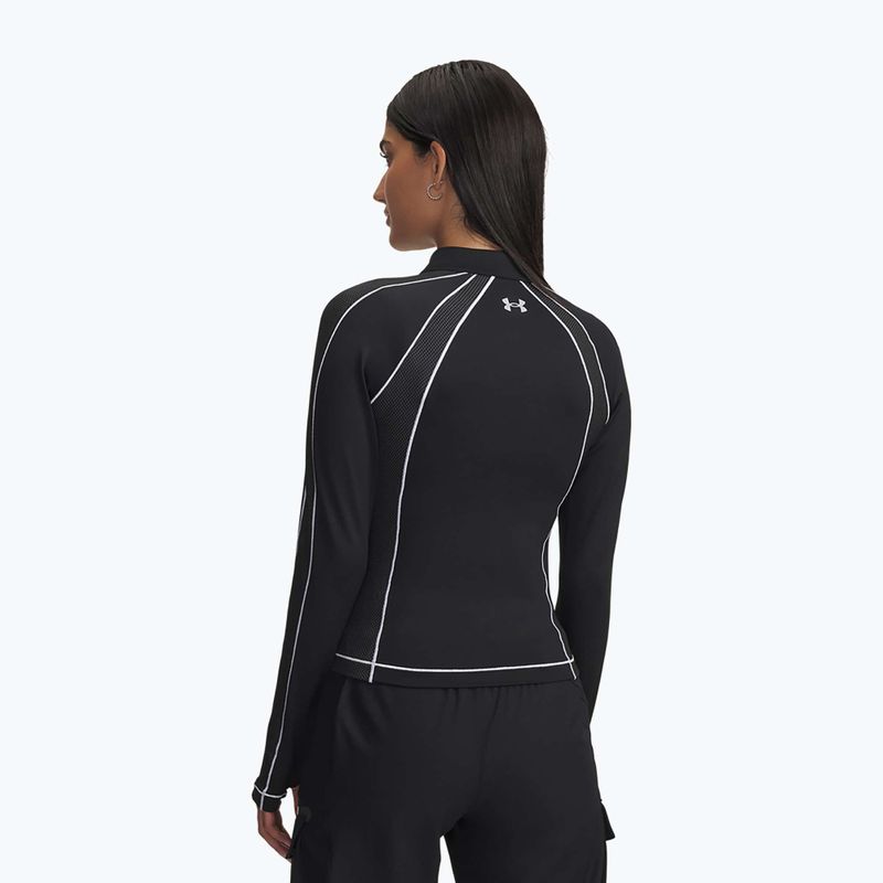 Longsleeve de antrenament pentru femei Under Armour ColdGear Textured 1/2 Zip black/white/metalic silver 3