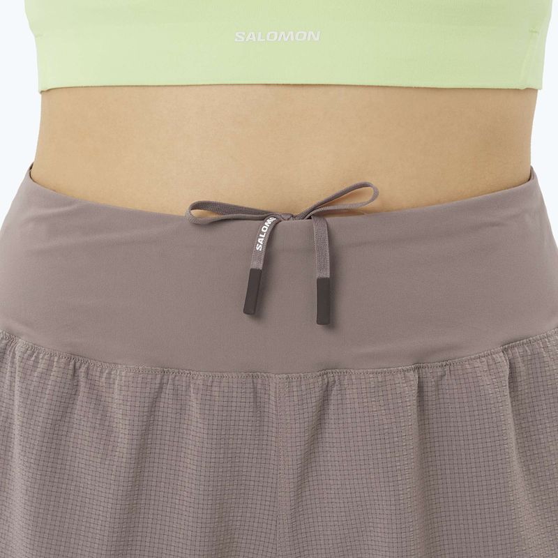 Pantaloni scurți de alergare pentru femei Salomon Sense Aero Stow 4" iron 4