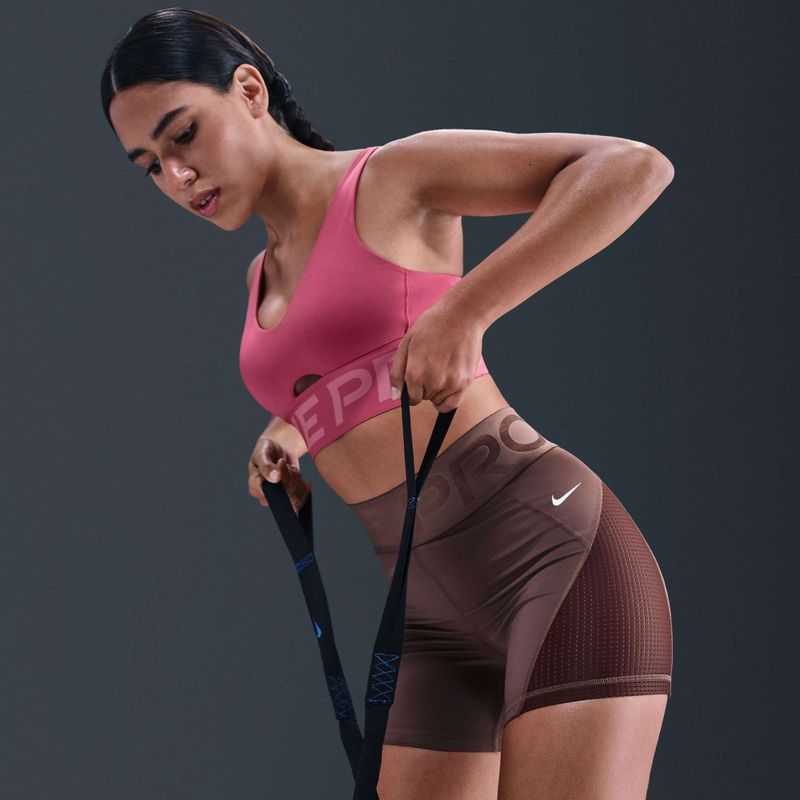 Pantaloni scurți pentru femei Nike Pro Sculpt High Waisted 5" Biker tattoo/burgundy crush/white 6