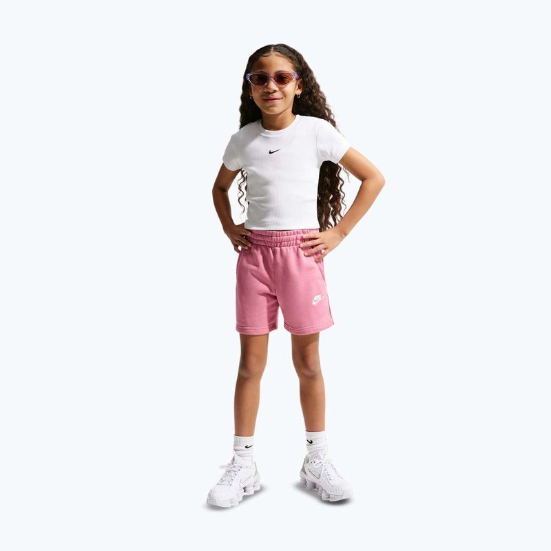 Pantaloni scurți pentru copii Nike Sportswear Club Fleece peony/peony/white 2